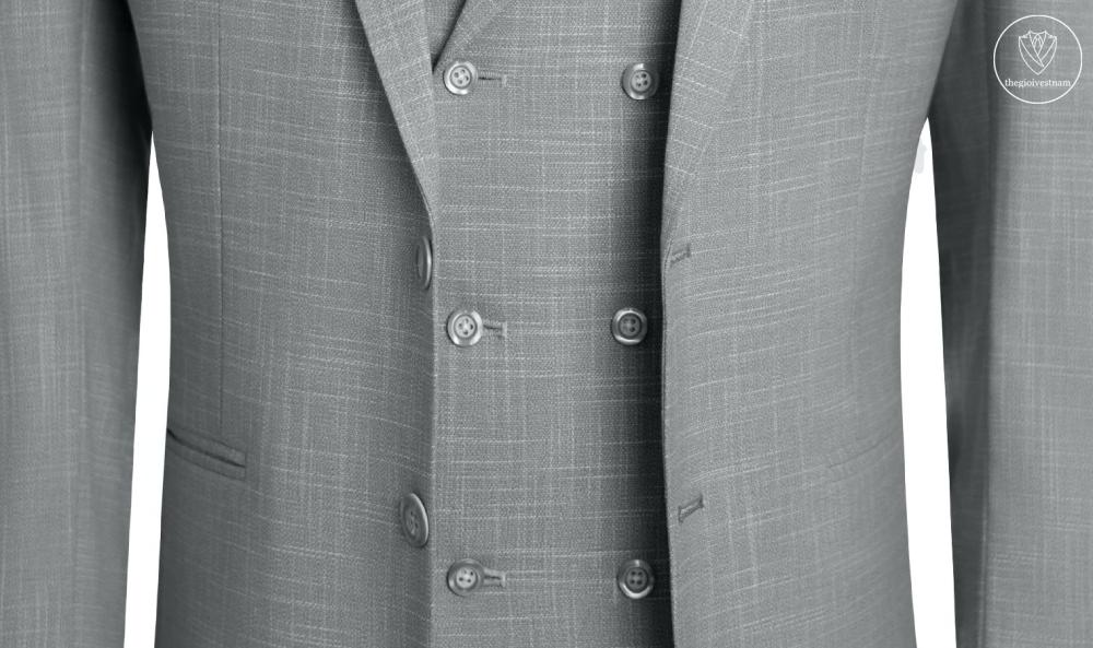 Bộ Suit Xám Rêu Nhạt Hoạ Tiết Kẻ Modern Fit TGS386