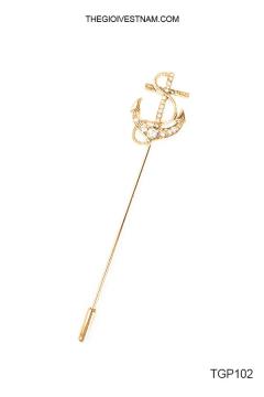 TGP102 - Ghim cài họa tiết mỏ neo vàng