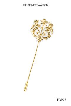 TGP97 - Ghim cài sư tử đôi vàng