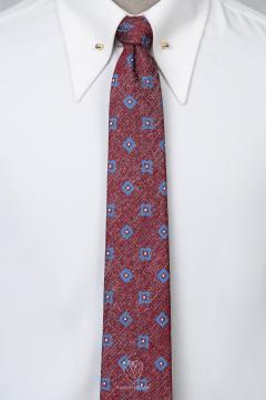 Cà Vạt đỏ họa tiết hoa xanh TGC353