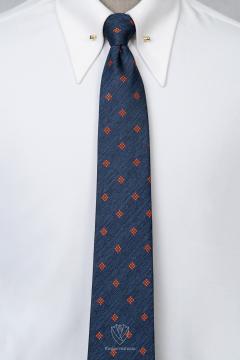 Cà Vạt xanh họa tiết hoa cam TGC354