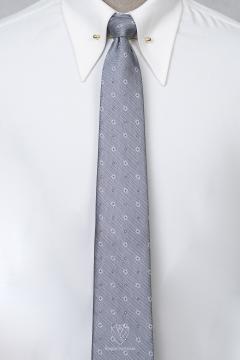 Cà Vạt họa tiết hoa xám trắng TGC355