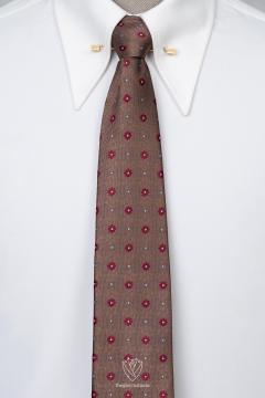 Cà Vạt nâu hoa văn đỏ TGC372