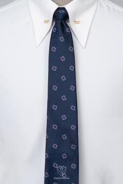 Cà Vạt xanh dương đậm phối hoa đỏ TGC374