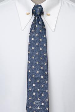 Cà Vạt xám xanh phối hoa TGC376