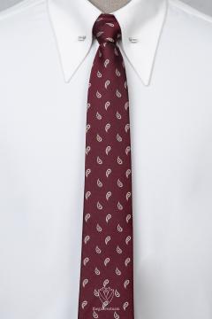 Cà Vạt Đỏ Đô Hoa Văn Lá Vàng TGC378