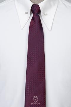 Cà Vạt Xanh Đen Hoa Văn Lá Đỏ TGC384