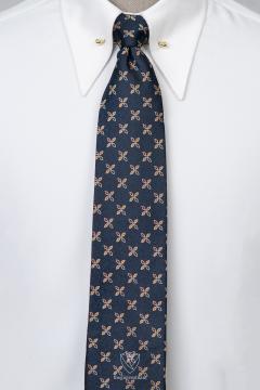 Cà Vạt Xanh Denim Phối Hoa TGC382