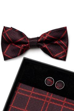 Set Phụ Kiện Đỏ Đô Kẻ Sọc TGCB16