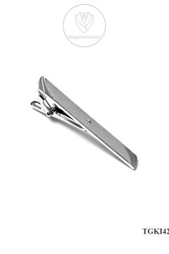 Kẹp caravat trắng kim TGKI42