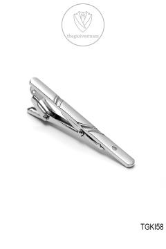 Kẹp caravat trắng kim TGKI58