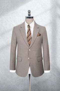 Bộ Suit Nâu Nhạt Hoạ Tiết Kẻ Classic Fit TGS382