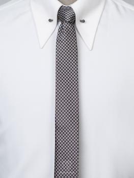 Cà Vạt Họa Tiết Trắng Nâu TGC351