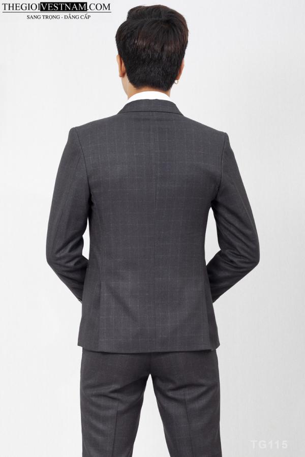 Bộ Suit Caro Chìm Xám Một Nút TGS115 - hình 2