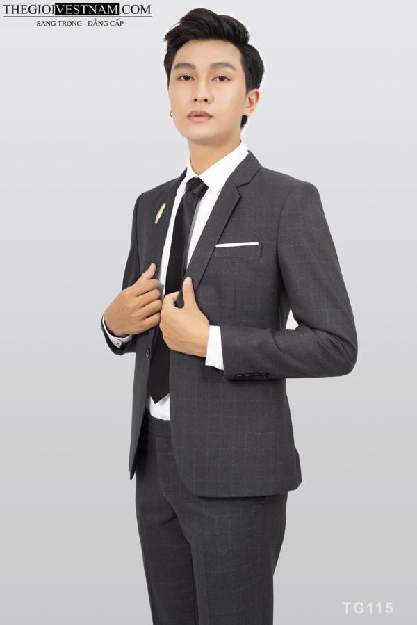 Bộ Suit Caro Chìm Xám Một Nút TGS115 - hình 1