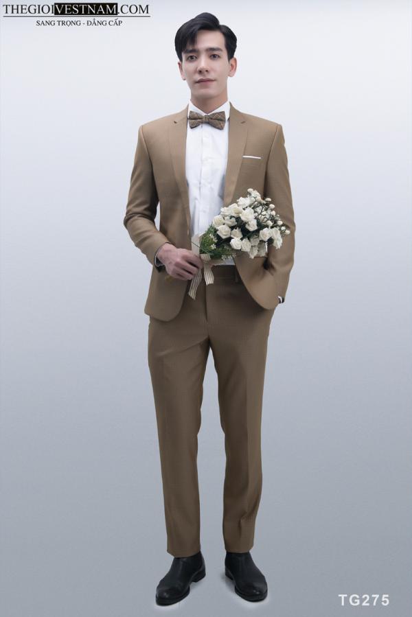 Bộ Suit Nâu Nhạt Caro Modern Fit TGS275 - hình 3