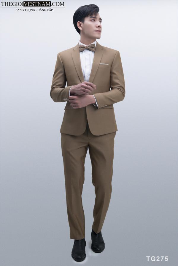 Bộ Suit Nâu Nhạt Caro Modern Fit TGS275 - hình 2
