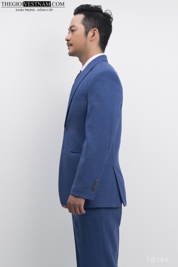 Bộ Suit Xanh Gân Nhạt Vegoc Classic Fit TGS184 - hình 3