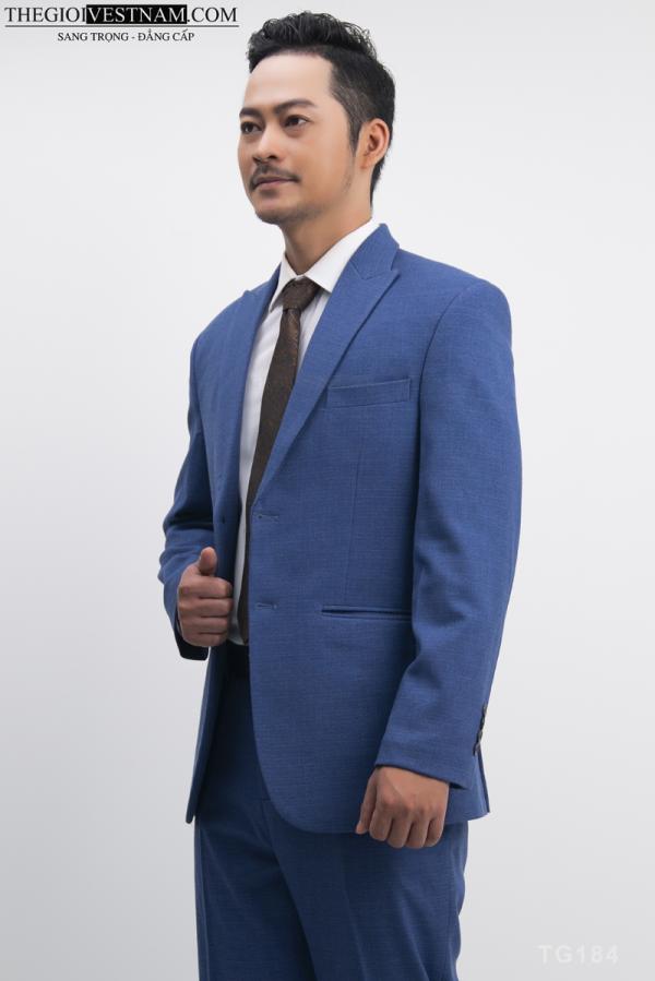 Bộ Suit Xanh Gân Nhạt Vegoc Classic Fit TGS184 - hình 2