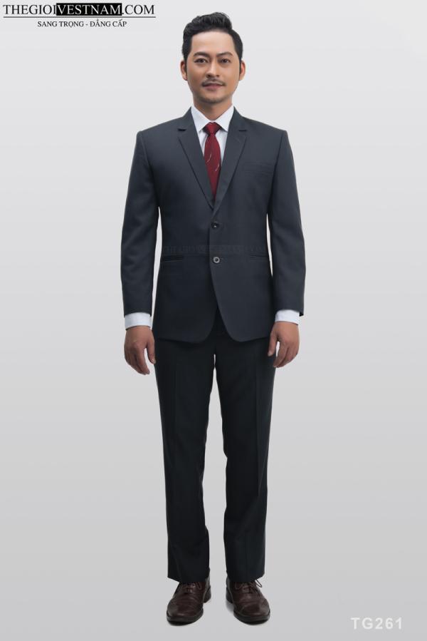 Bộ Suit Xám Xanh Denim Classic Fit TGS261 - hình 4