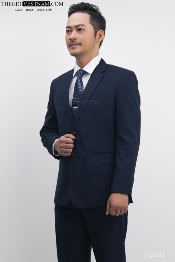 Bộ Suit Xanh Gân Sọc Classic Fit TGS280 - hình 2