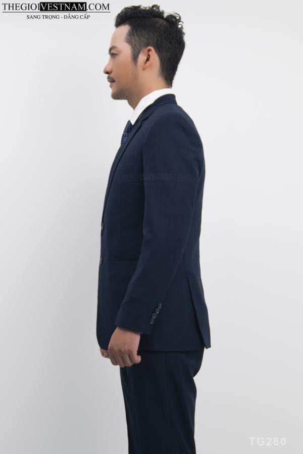 Bộ Suit Xanh Gân Sọc Classic Fit TGS280 - hình 3