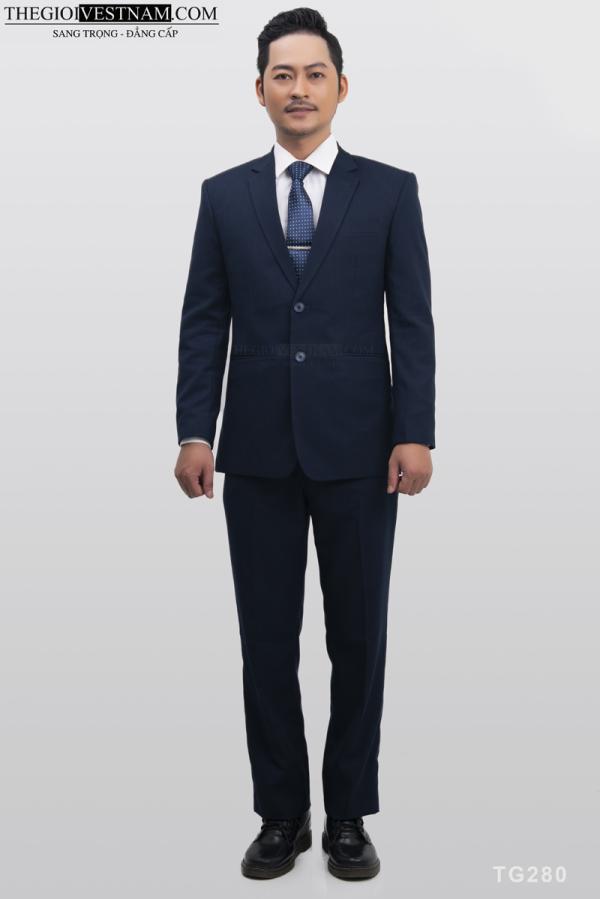 Bộ Suit Xanh Gân Sọc Classic Fit TGS280 - hình 4