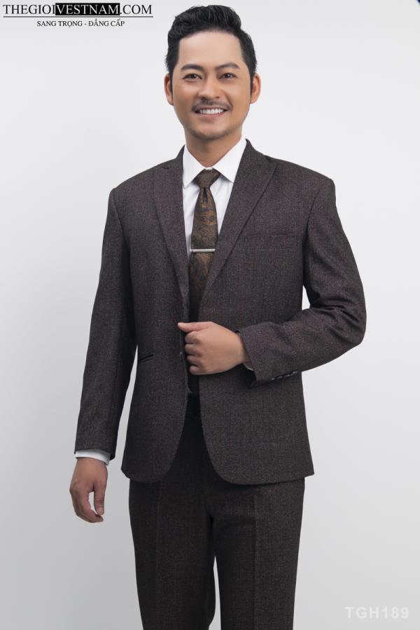 Bộ Suit Nâu Bố Vegoc Classic Fit TGH189 - hình 2
