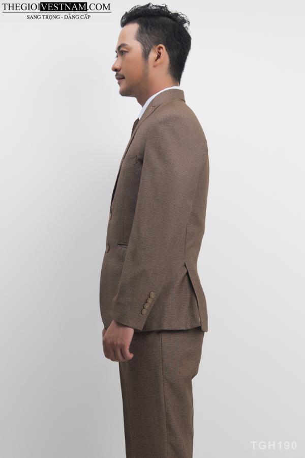 Bộ Suit Nâu Cafe Bố Vegoc Classic Fit TGH190 - hình 5