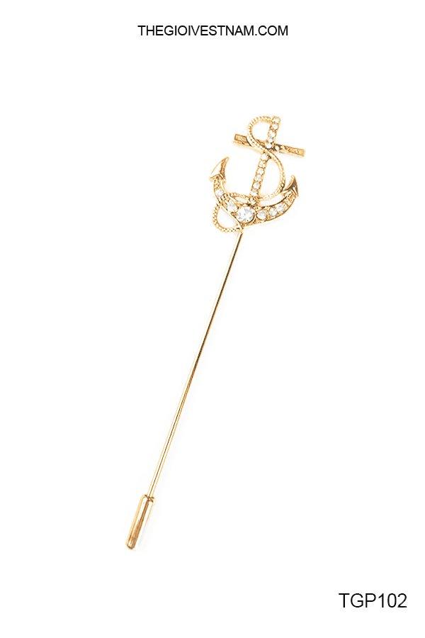 TGP102 - Ghim cài họa tiết mỏ neo vàng - hình 1