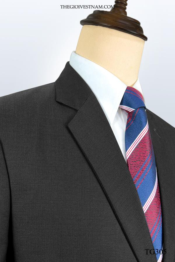 Bộ Suit Nâu Sọc Đỏ Classic Fit TGS305 - hình 3