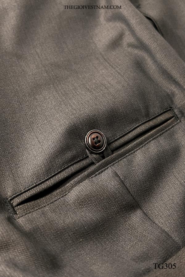 Bộ Suit Nâu Sọc Đỏ Classic Fit TGS305 - hình 6