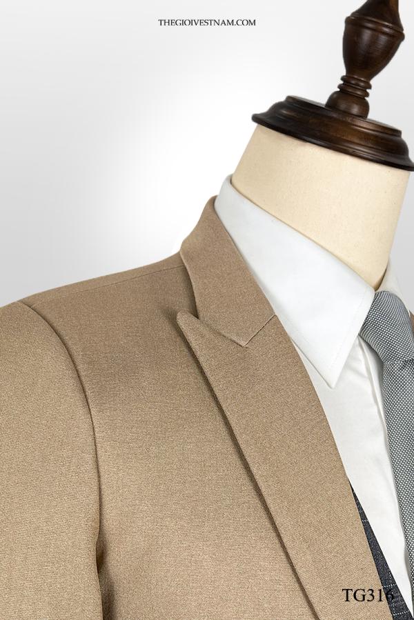 Bộ Suit Nâu Sáng Trơn Modern Fit TGS316 - hình 4