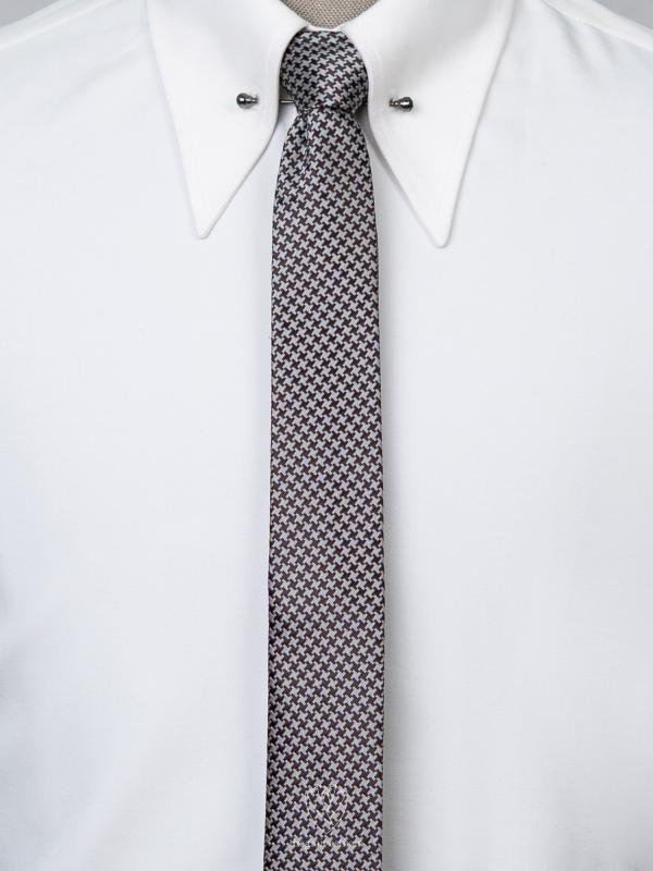 Cà Vạt Họa Tiết Trắng Nâu TGC351 - hình 1