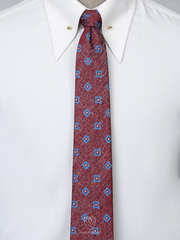 Cà Vạt đỏ họa tiết hoa xanh TGC353 - hình 1