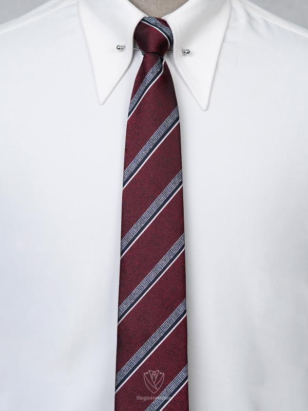 Cà Vạt đỏ đô sọc lớn TGC361 - hình 1