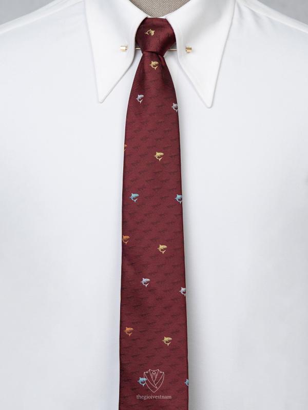 Cà Vạt đỏ đô họa tiết ẩn TGC366 - hình 1