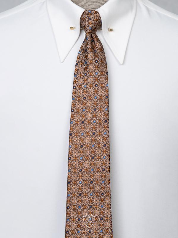 Cà Vạt tone nâu họa văn xanh TGC368 - hình 1