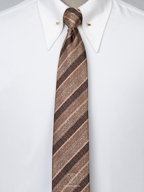 Cà Vạt nâu cafe họa tiết viền TGC369 - hình 1