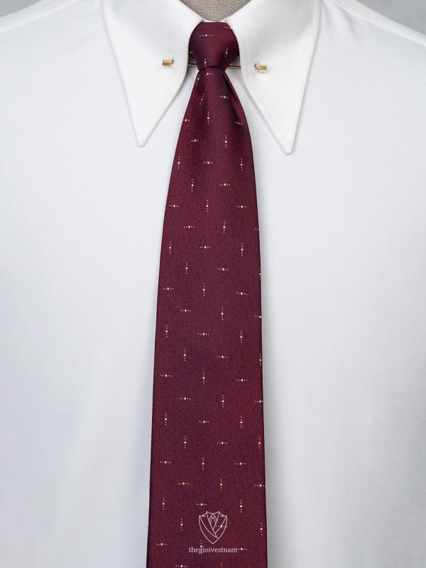 Cà Vạt đỏ đô chấm viền nhỏ TGC370 - hình 1