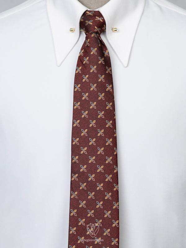 Cà Vạt Xanh Đen Đậm Phối Hoa TGC385 - hình 1