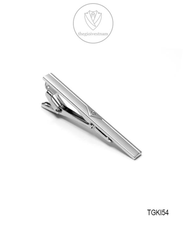 Kẹp caravat trắng kim TGKI54 - hình 1