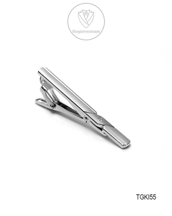 Kẹp caravat trắng kim TGKI55 - hình 1