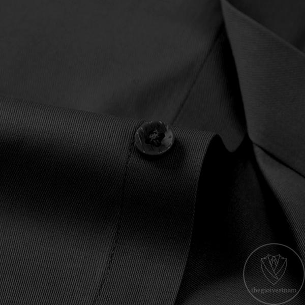 Áo Sơ Mi Sợi Tre Màu Đen Cao Cấp TGSM03 - hình 4