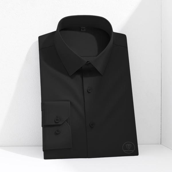 Áo Sơ Mi Sợi Tre Màu Đen Cao Cấp TGSM03 - hình 1