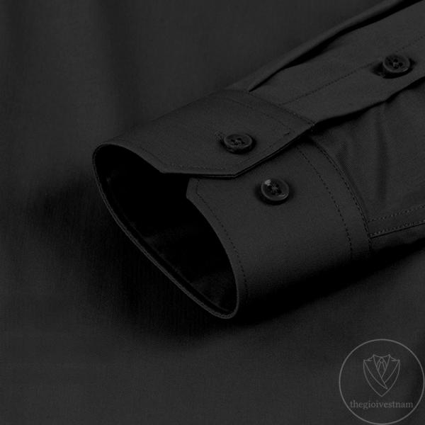 Áo Sơ Mi Sợi Tre Màu Đen Cao Cấp TGSM03 - hình 3