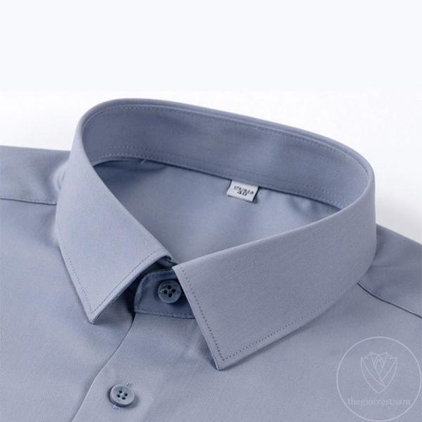 Áo Sơ Mi Nam Sợi Tre Cao Cấp Xám Đậm TGSM04 - hình 2