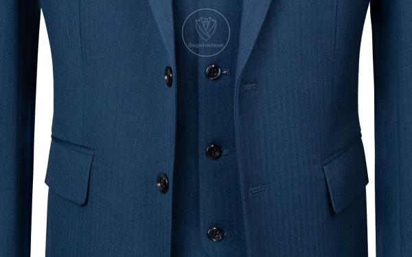 Bộ Suit Xanh Navy Họa Tiết Kẻ Sọc Modern Fit TGS381 - hình 4