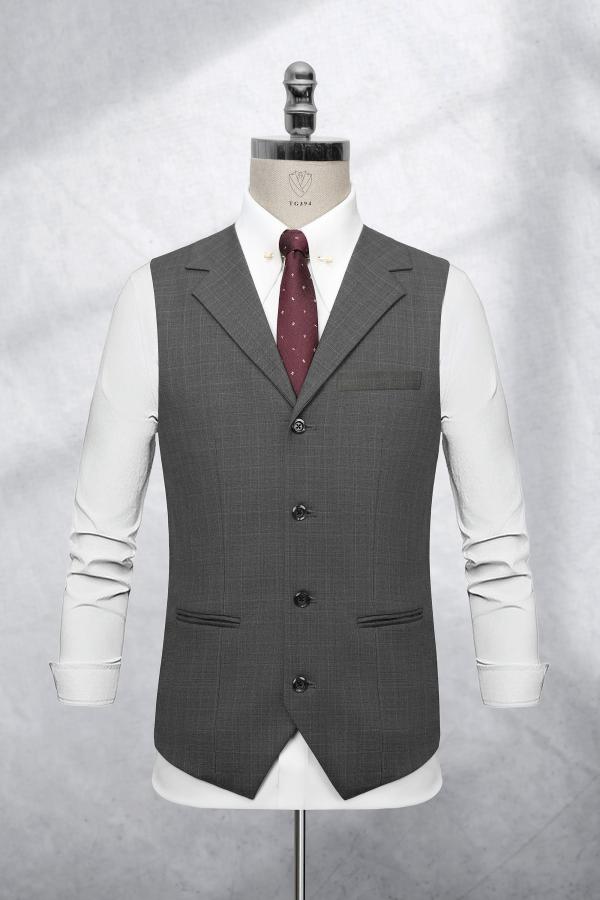 Bộ Suit Xanh Rêu Đậm Kẻ Caro Mờ Modern Fit TGS394 - hình 2