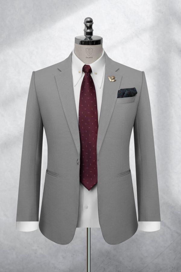 Bộ Suit Xám Trắng Caro Modern Fit TGS355 - hình 1